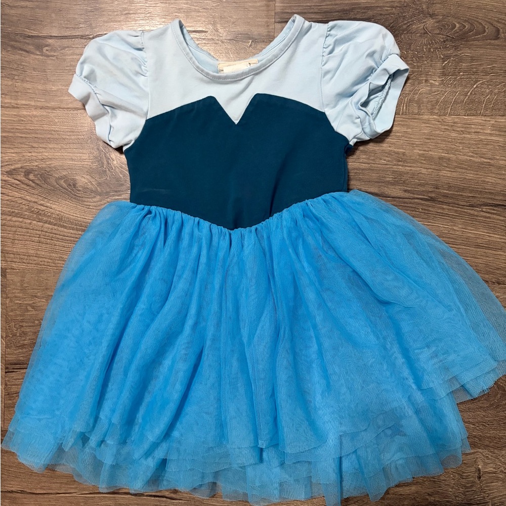 Taylor Joelle Blue Tulle Dance Dress for Kids - Short Sleeve